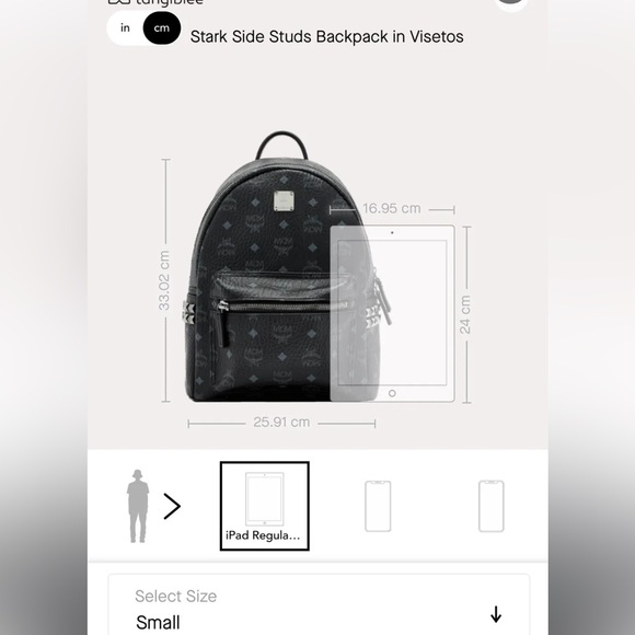 MCM Stark Side Studs Backpack in Visetos - Picture 8 of 12